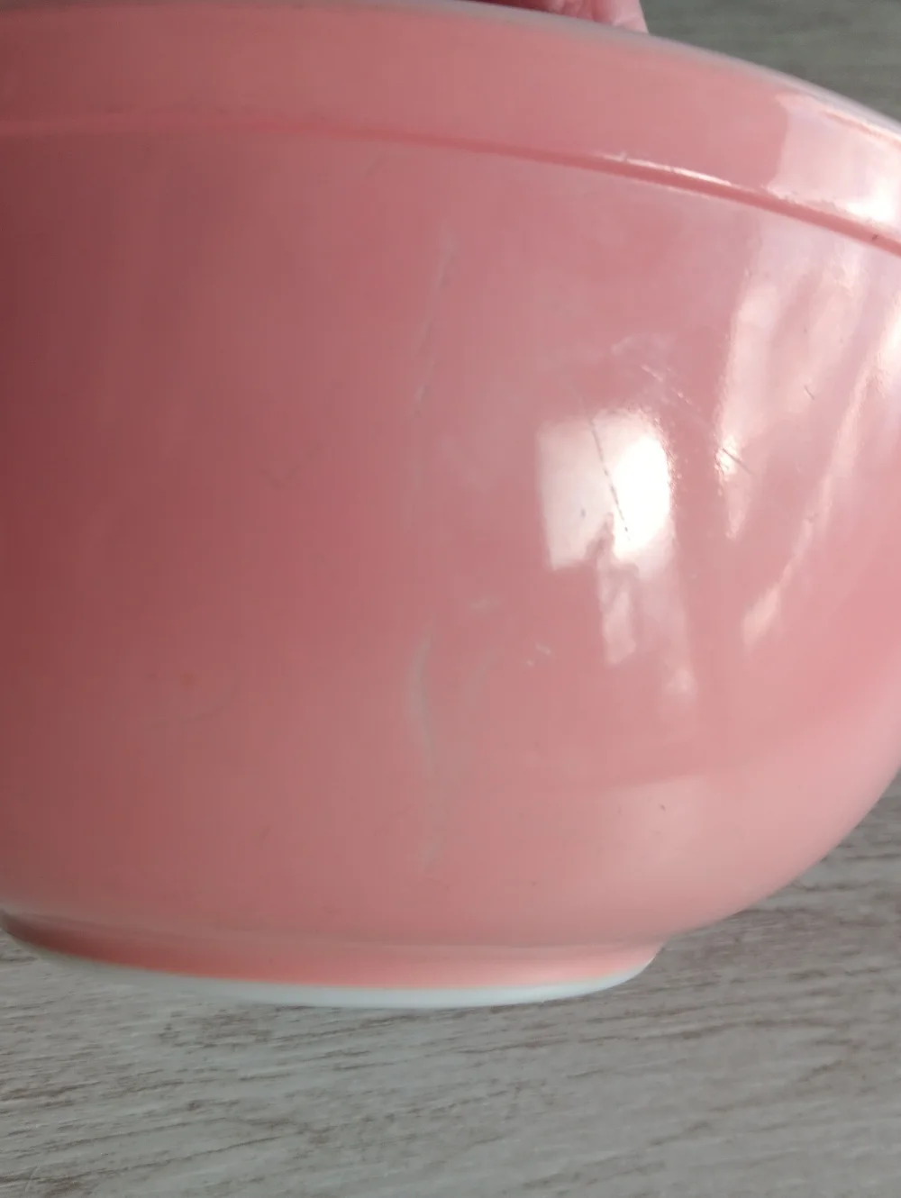 Vintage Pyrex 403 Round Mixing Bowl 2.5 Quarts Nesting Light Flamingo Pink 8